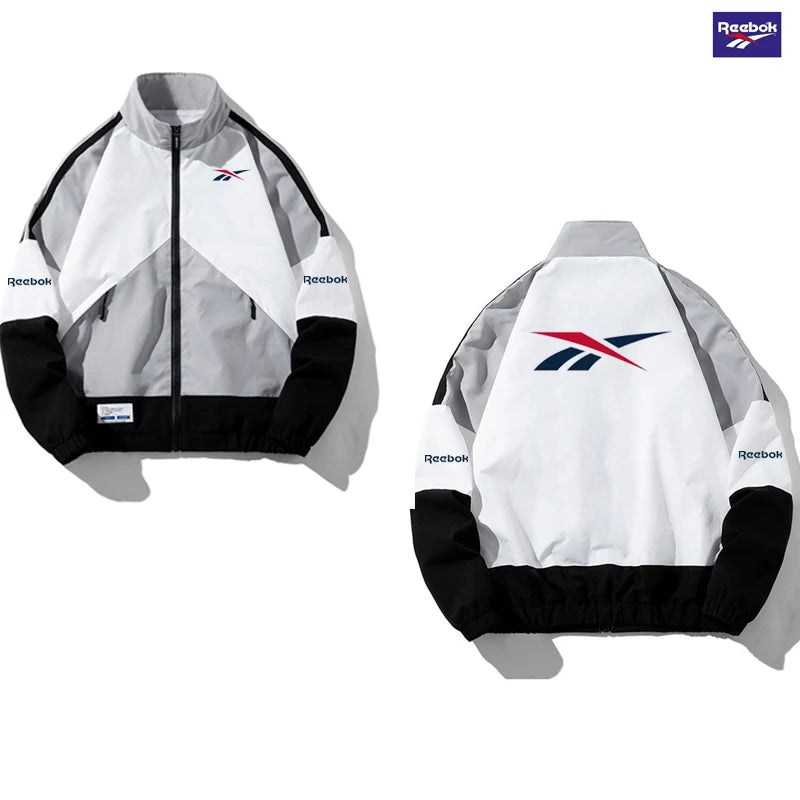 Reebok Men's Windproof Jacket 2026 Hip-Hop Street Style Zipper Jacket Harajuku Lightweight Sport Coat Comfortable and Cool to We