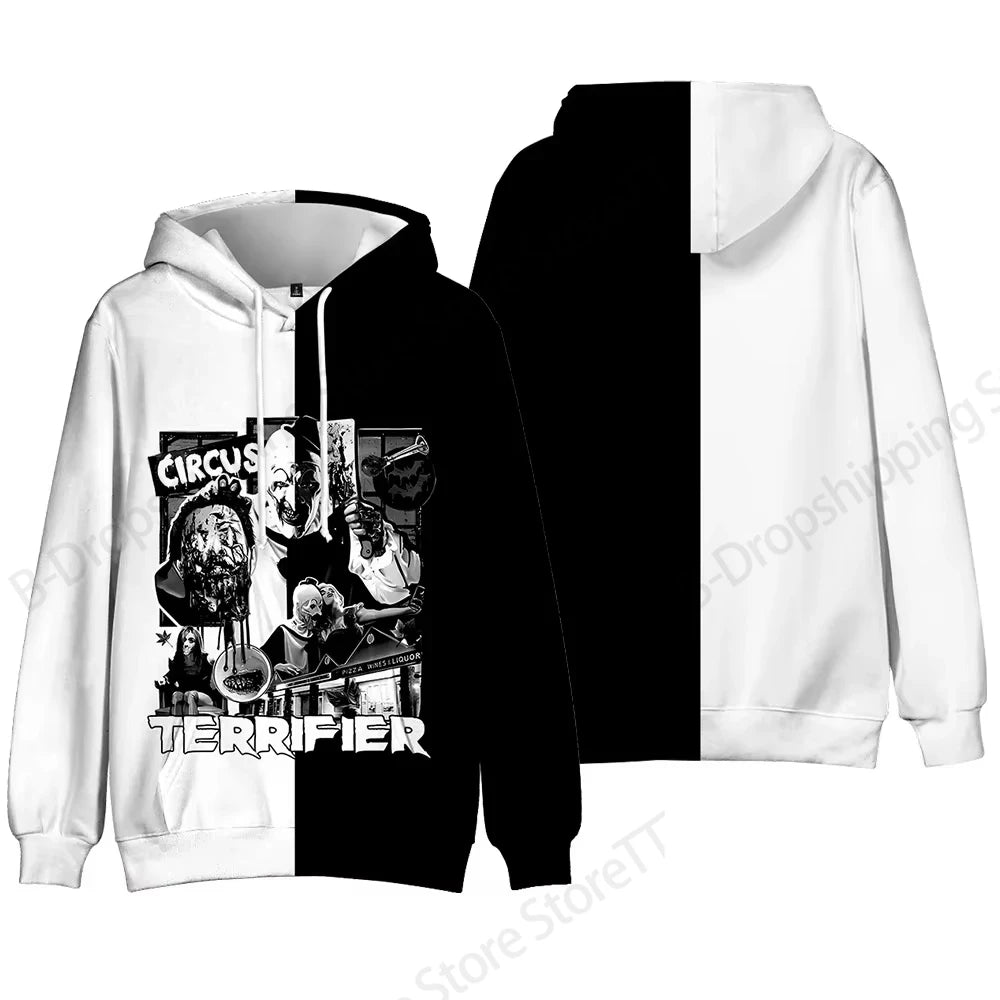 Horror Movie Terrifier Killer 3d Print Hoodie Men Women Fashion Long Sleeve Hoodies Halloween Coat Men Sweatshirt Winter Clothes