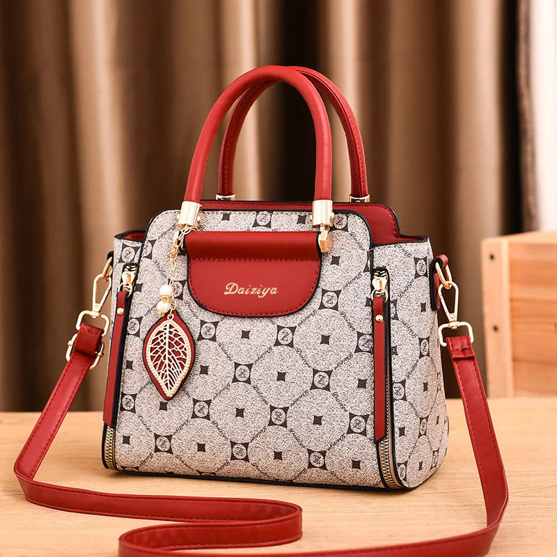 Fashionable Printed Women'S Handbag New High-Capacity Shoulder Bag Classic Retro Diagonal Cross Bag Urban Commuting Tote Bag