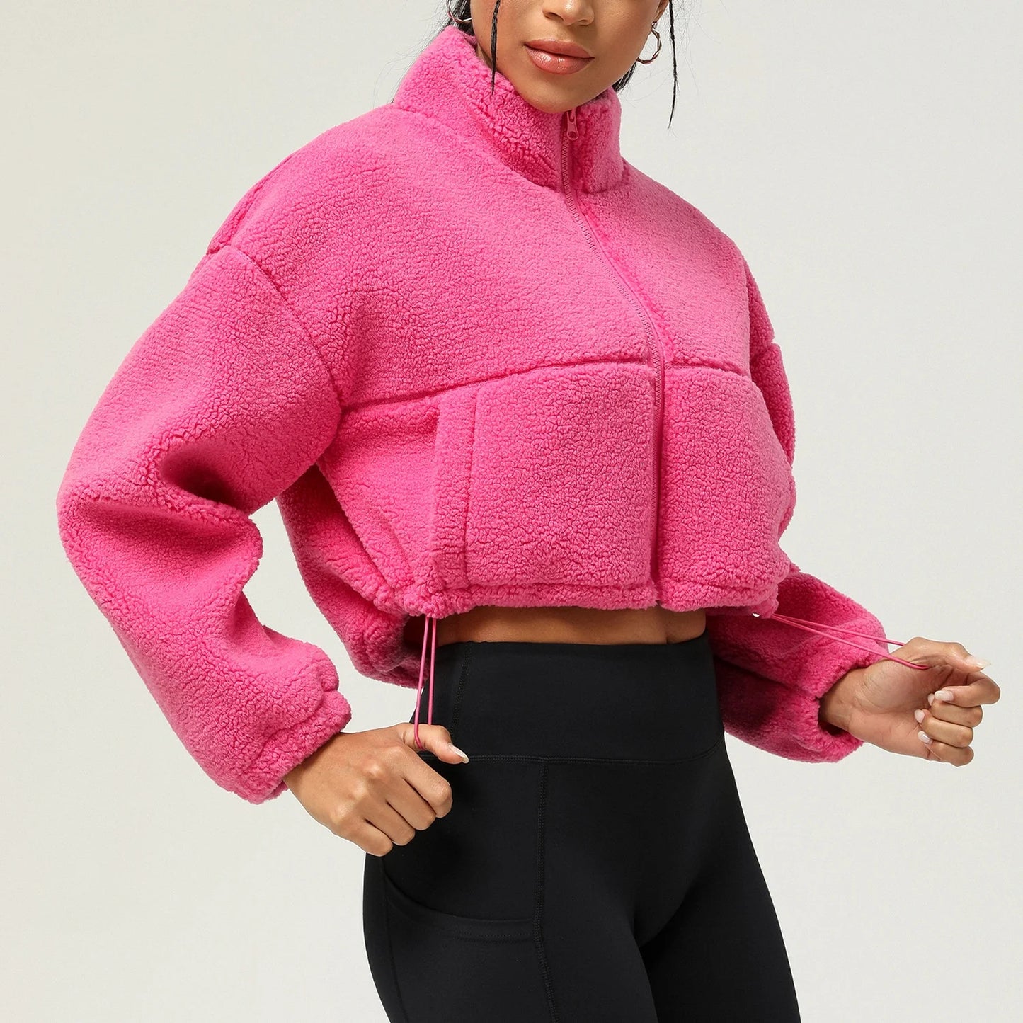 New Autumn Winter Lamb Wool Sports Casual Coat Thick Fleece Short Top Jacket Outdoor Running Coat for Men