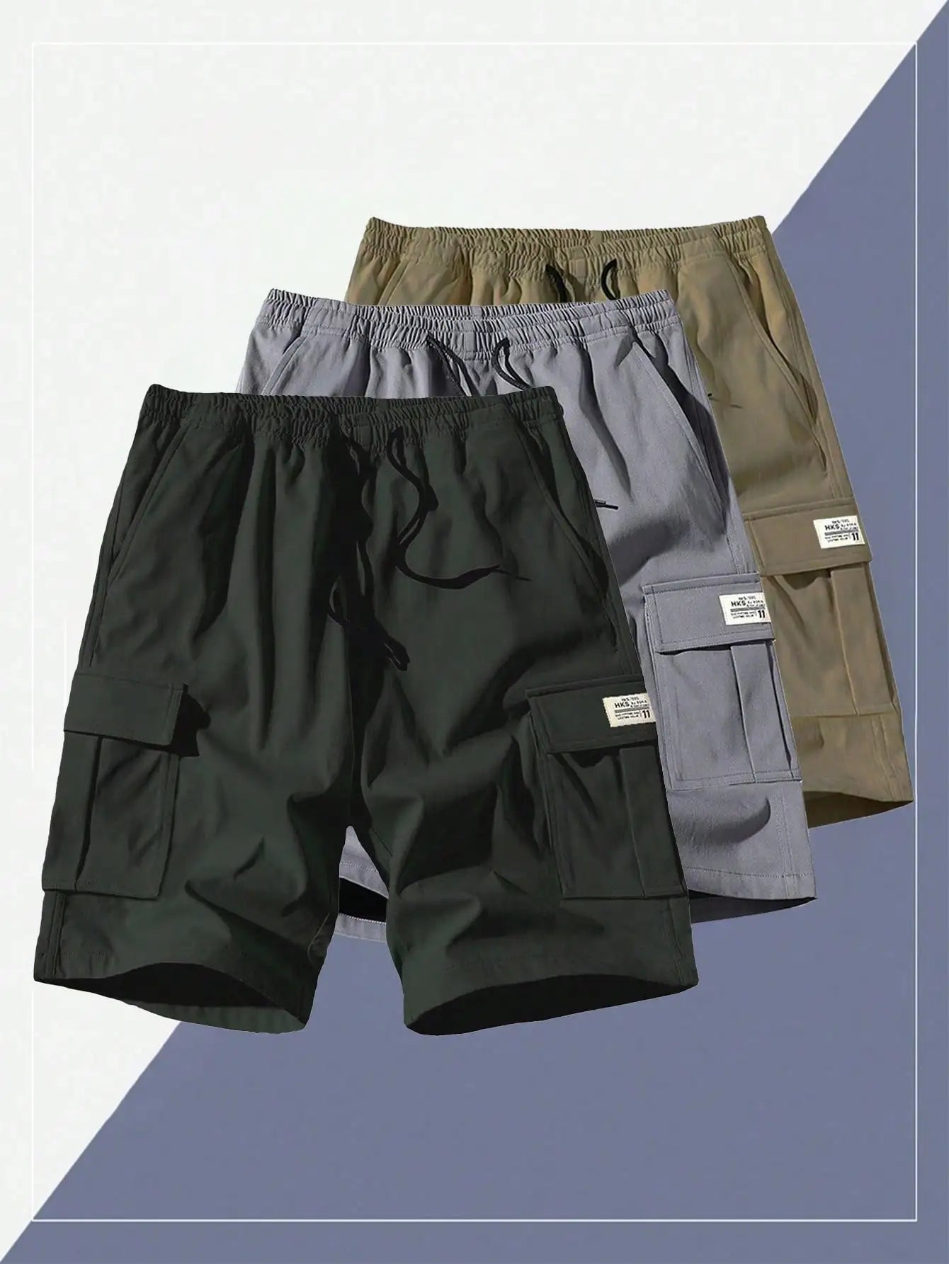 4 Pcs Men's Casual Breathable Cargo Shorts Summer Outdoor Bermuda Shorts