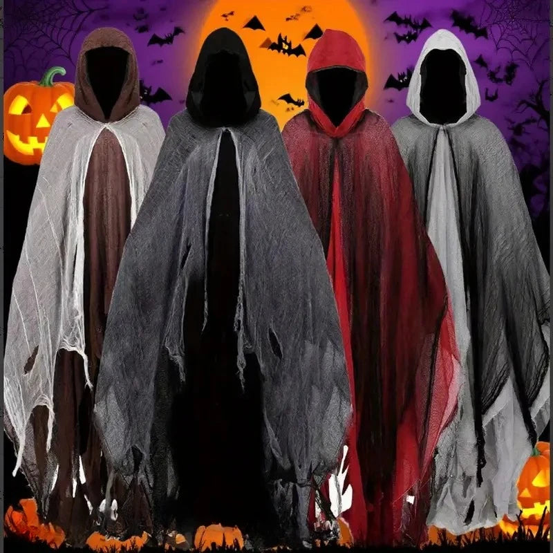 1/2/3PCS Halloween Scary Cloak Cape Costume Skull Zombie Prop for Adults Kid Cosplay Party Haunted House Outdoor Horror Supplies