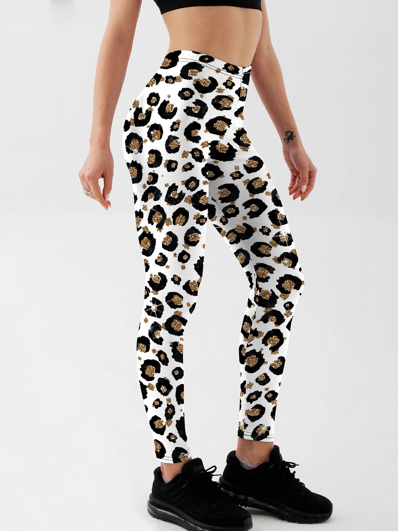 Women Leopard Printed Leggings For Fitness High Waist Gym Legging Push Up Workout Women Rendering circles Printed Leggings