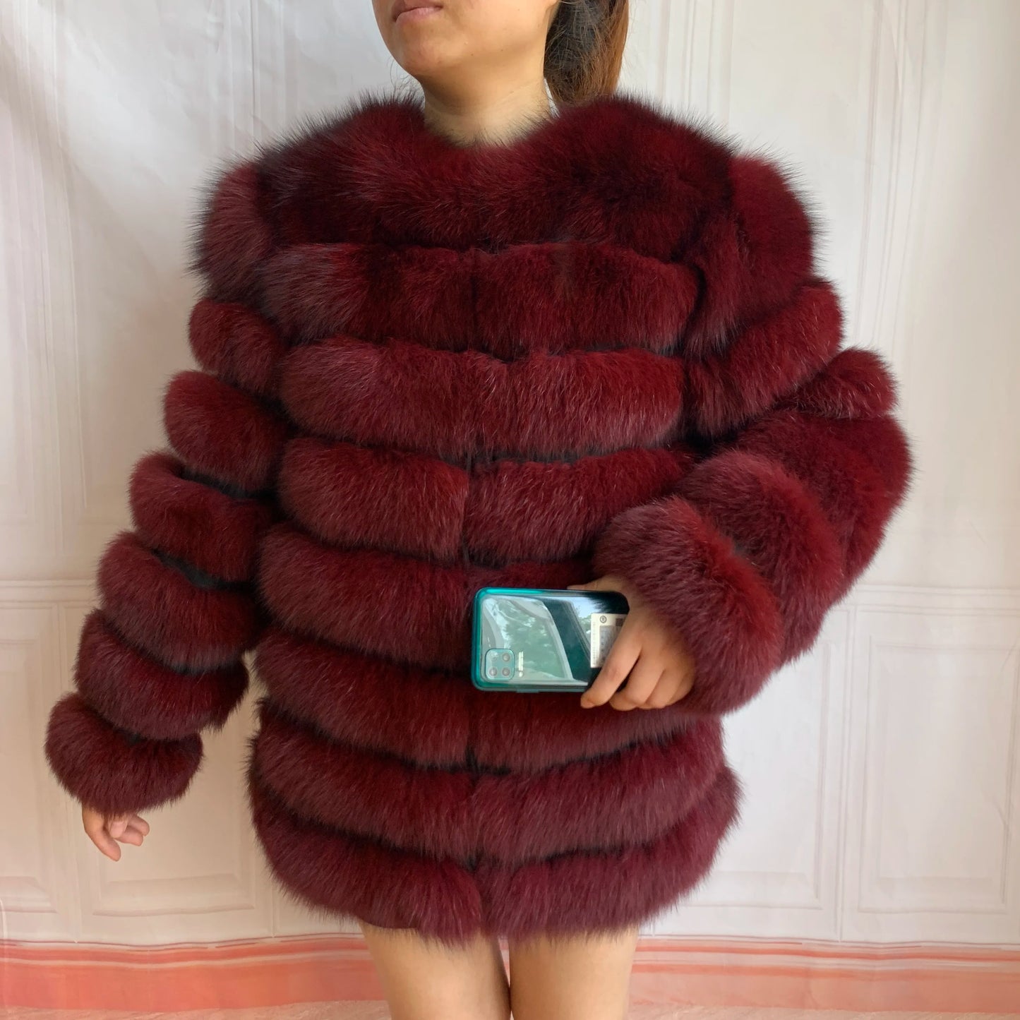 NEW Style Length Sleeves 4in1 Real Fur Coats Women Natural Real Fur Jackets Vest Winter Outerwear Women Fox Fur Coat Quality Fur