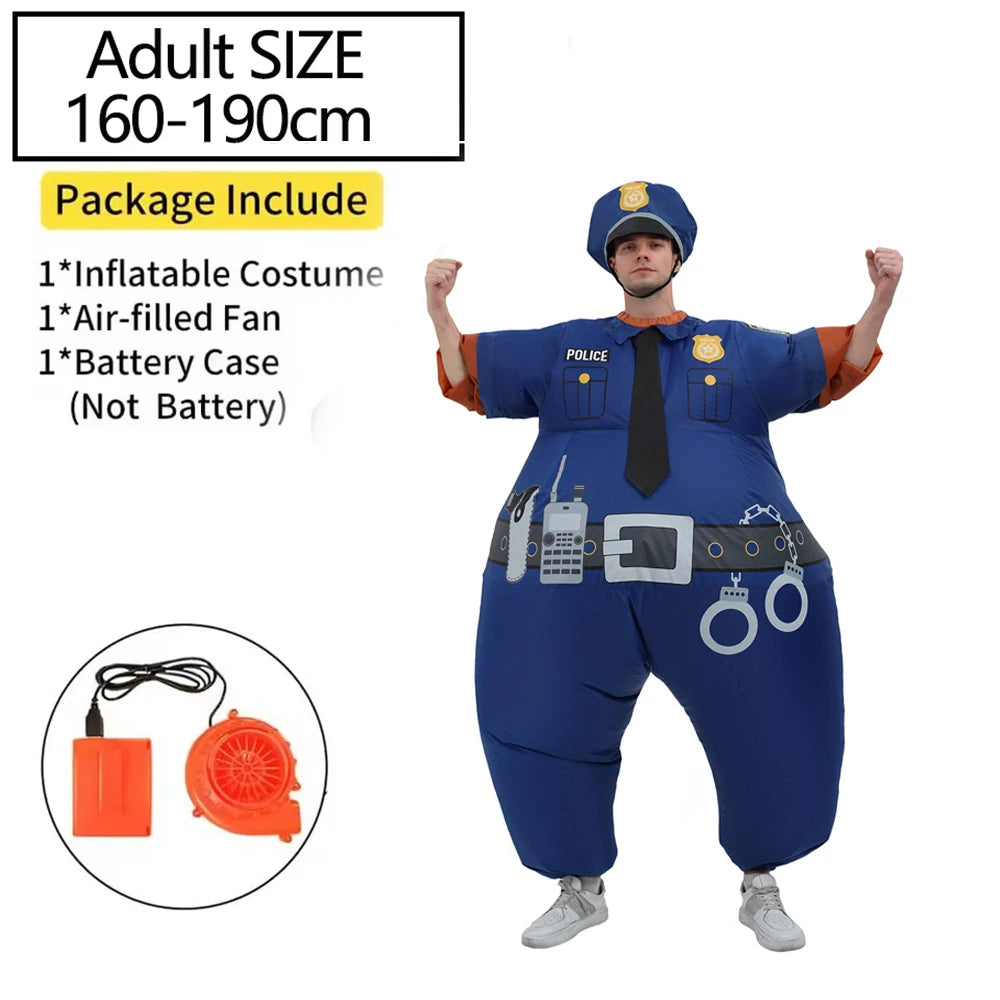Inflatable Police Costume Halloween Costume Adult Funny Police Blow up Costumes for Cosplay Party