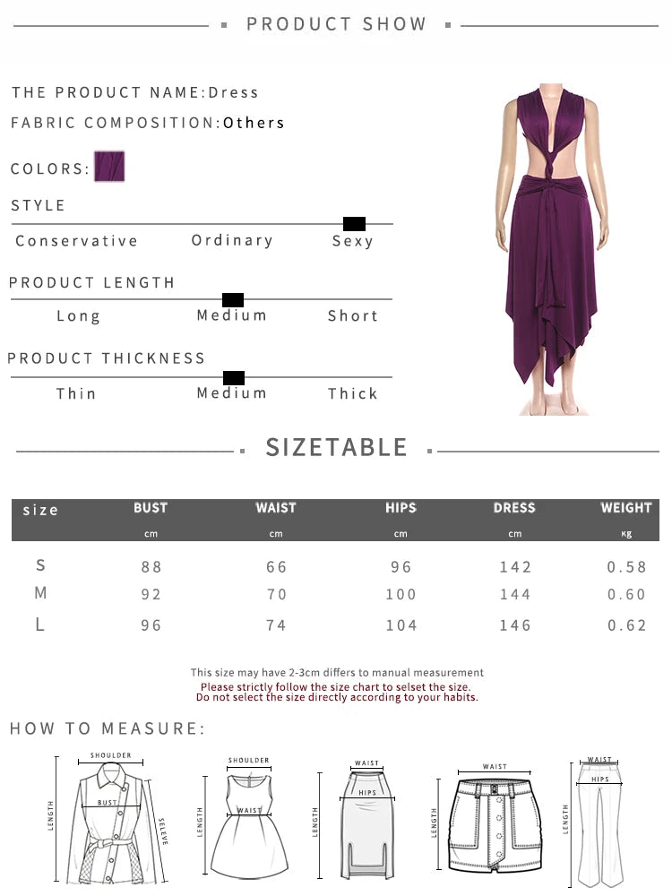Weird Puss Braid Waistless Dress Women Peach Buttocks Backless Patchwork Summer Vacation Elegant Irregular Hem Party Vestidos