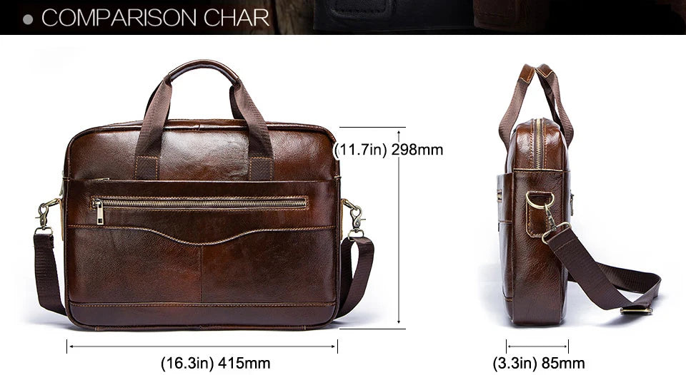 Genuine Leahther Men Briefcase Portable Office Handbag for Laptop Bag High Quality Business Messenger Shoulder Bags Travelling