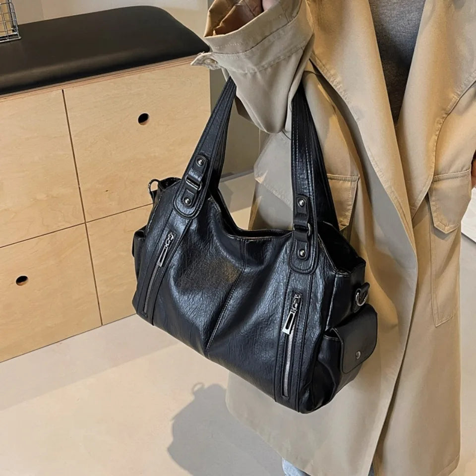 Daily Business Commuting Large Capacity Tote Hand Bags Soft Leather Shoulder Crossbody Bags for Women Handbags Sturdy Durable
