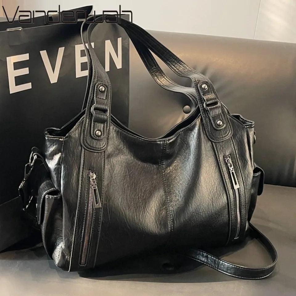 Daily Business Commuting Large Capacity Tote Hand Bags Soft Leather Shoulder Crossbody Bags for Women Handbags Sturdy Durable