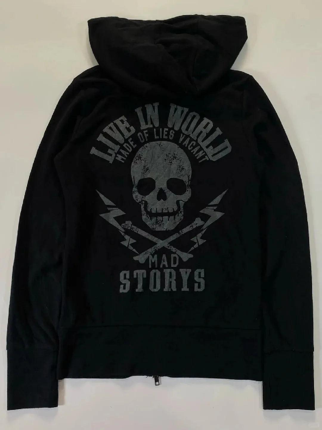Winter Women's Skull Punk High Street Vintage Y2k Hoodies Zip-up Harajuku Hip Hop Hooded Streetwear Goth Girl Casual Hoodie 90s