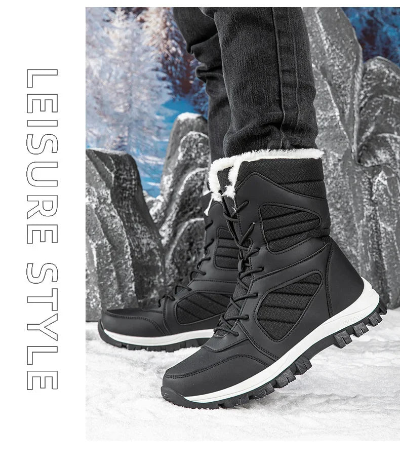 Thickened Winter Snow Boots Men's High Top Cotton Outdoor Sports Boots Couples Snow Shoes Anti-wear Comfortable Warm Zapatillas