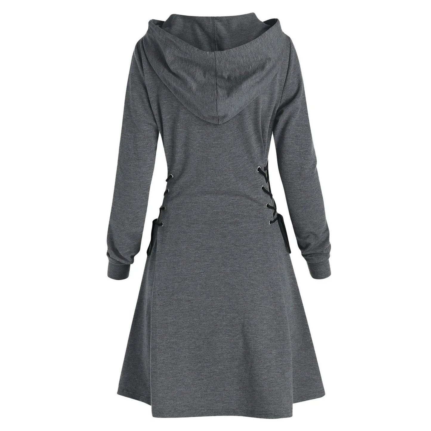 woman Women's Clothing Hoodies Sweatshirts Women's slim fit waist cinching strap drawstring long hooded sweatshirt Sweatshirts