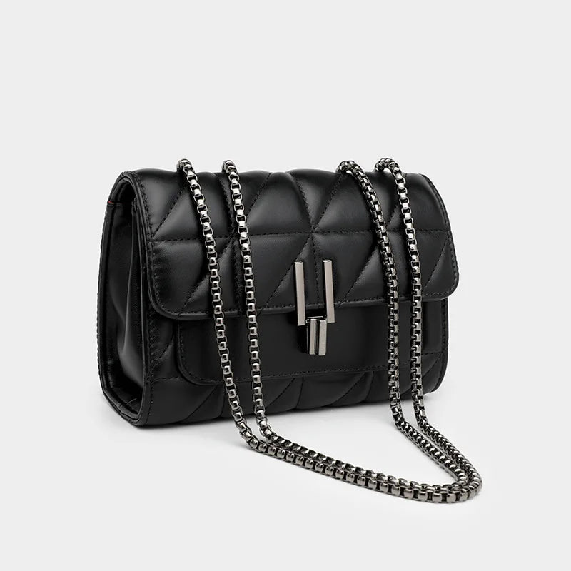 Elegant Mini Plaid Crossbody Bags for Women Classic Flap Shoulder Bag Purse with Adjustable Strap, Faux Leather Chain Square Bag