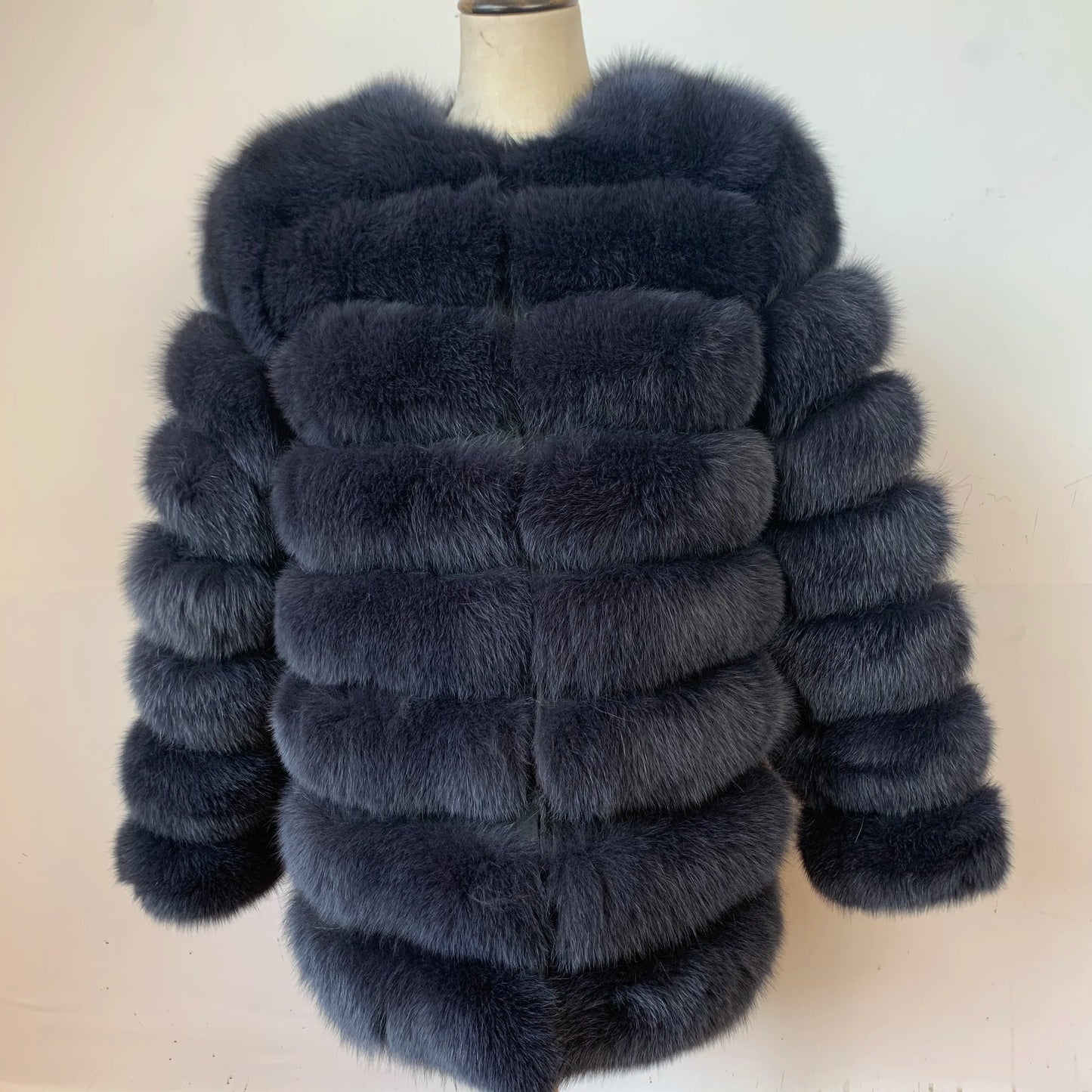 NEW Style Length Sleeves 4in1 Real Fur Coats Women Natural Real Fur Jackets Vest Winter Outerwear Women Fox Fur Coat Quality Fur
