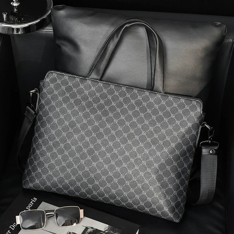 Luxury Business Handbags Men Briefcase Fashion Print Handbag Men Crossbody Messenger Bag Laptop Bag Male Top-Handle Bags Totes