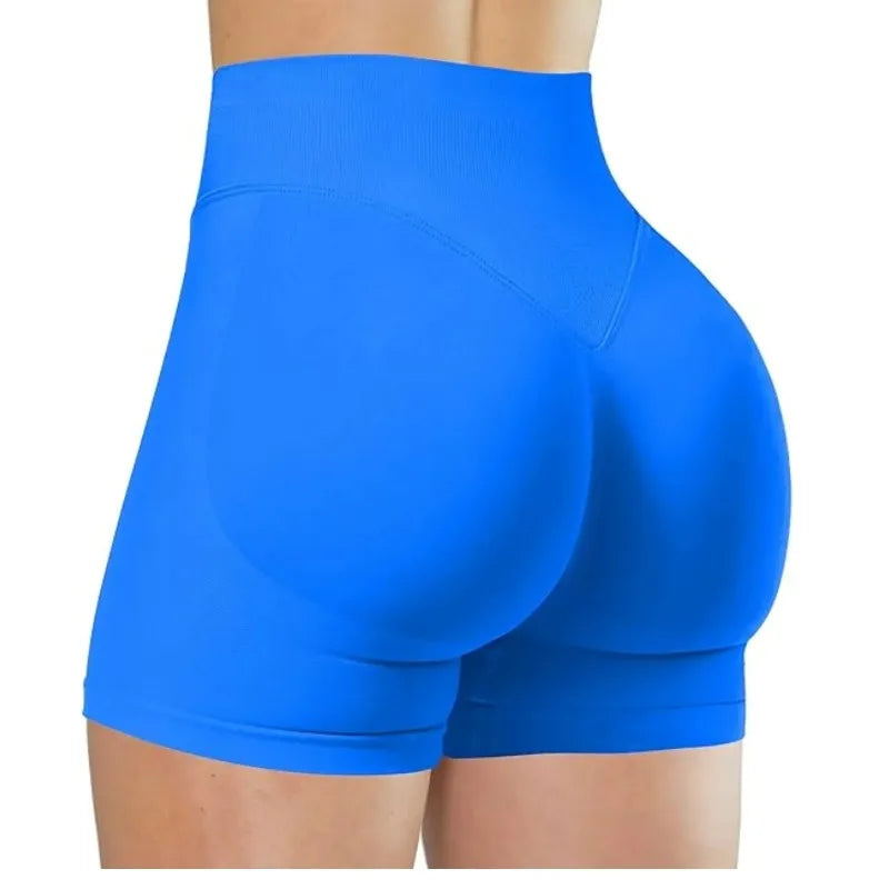 Seamless Women's Gym Yoga Exercise Pants High Waist Peach Hip Solid Color Tight Sexy Shorts Fitness Leggings