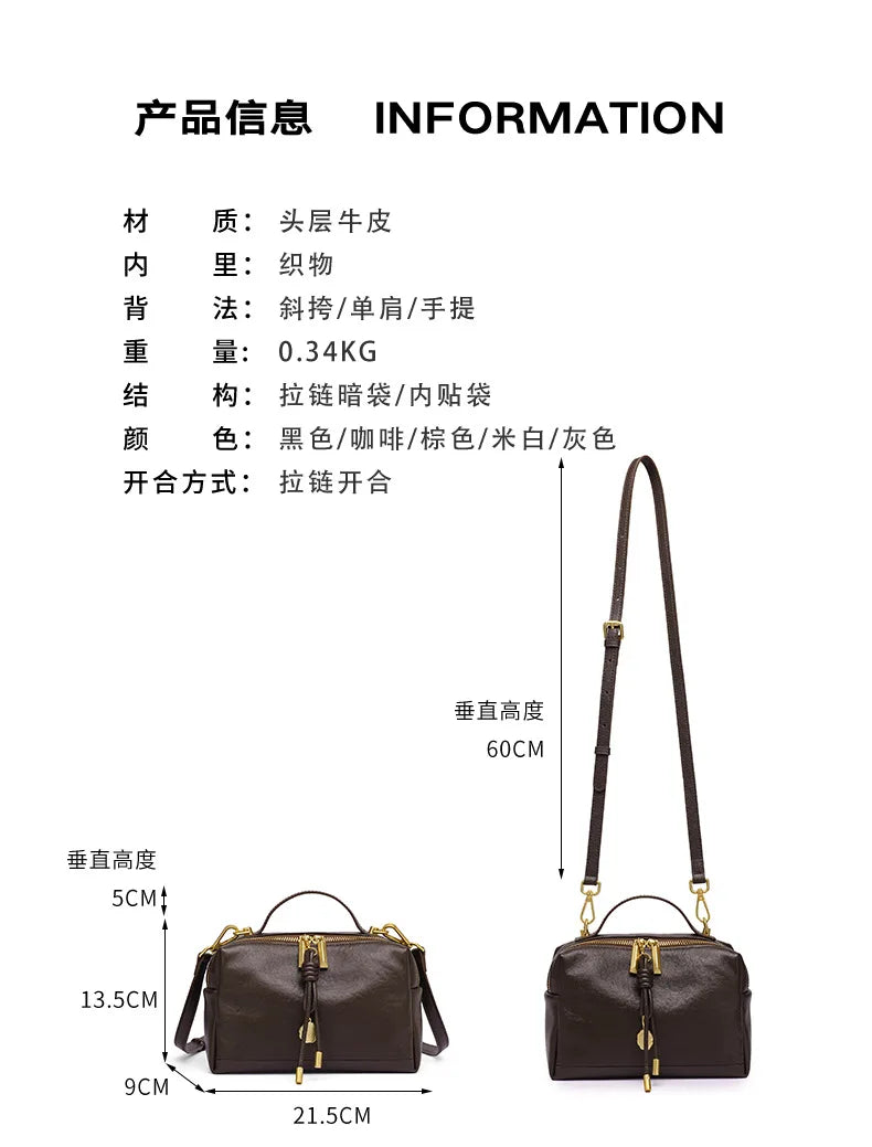 YANATARI Luxury Handbags Female Crossbody Bags Shoulder Bag Women Bags New Fashion 2026 Genuine Cowhide Leather Satchel