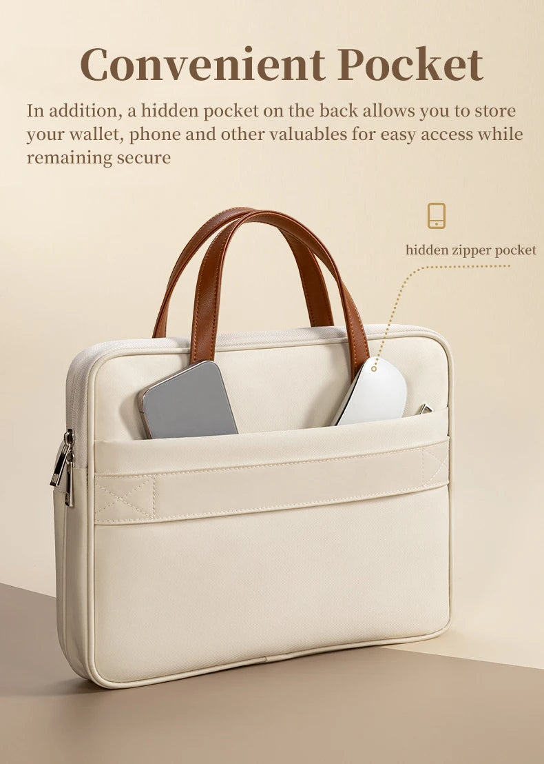 Laptop Bag Women Slim Briefcase Notebook Carring Case for MacBook Air 13 Pro 14 M5 Huawei Matebook Lenovo Acer Xiaomi 15.6 inch
