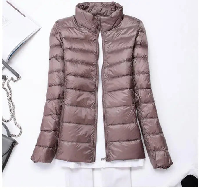 90% Ultralight Duck Down Jacket Women's Winter Hooded Short Slim Fit Down Jacket 2024 Fall/Winter Women's Down Jacket