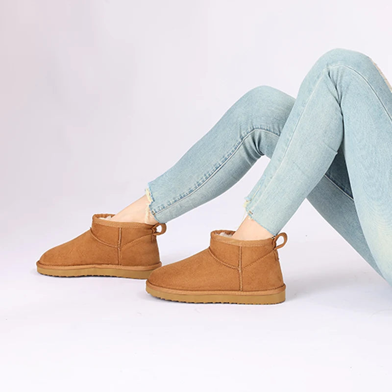 Comwarm Winter Fuzzy Snow Boots Women Fashion Brand Plush Short Ankle Boots Indoor Cotton Women Shoes Fur Home Women Mini Boots