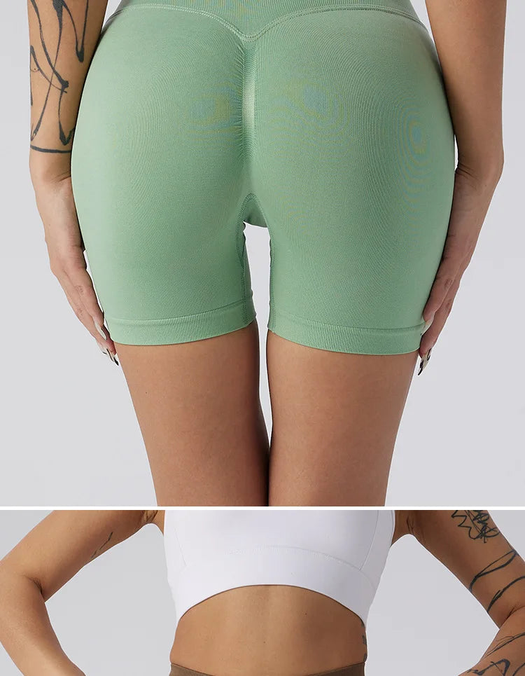 BIVIGAOS Summer High Waist Push Up Fitness Mini Shorts Women's Sexy Sport Short Leggings Peach Butt Lifter Biker Shorts