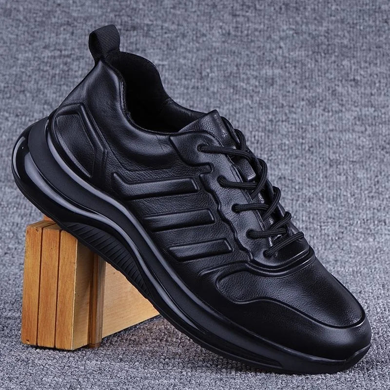 Genuine Leather Shoes Men Ultra Light Cowhide Shoe Cushion Soles Training Sneaker Athletic Running Waterproof Travel Exercise