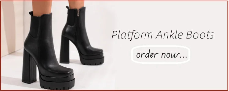 Women's White Ankle Boots Platform Shoes Fashion Buckle High Heels Yellow Black Autumn Winter Short Boot Ladies Large Size 50
