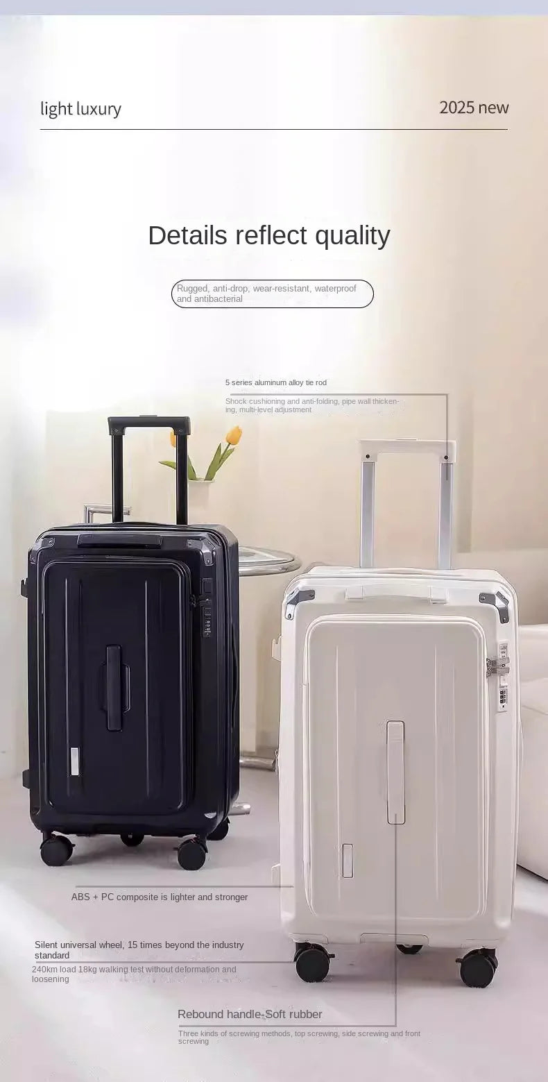 Large Size Expandable Suitcase 32/34 inch Side Opening Travel Luggage Large Capacity Check-in Box with Brake 5 Wheels Trolley Ca