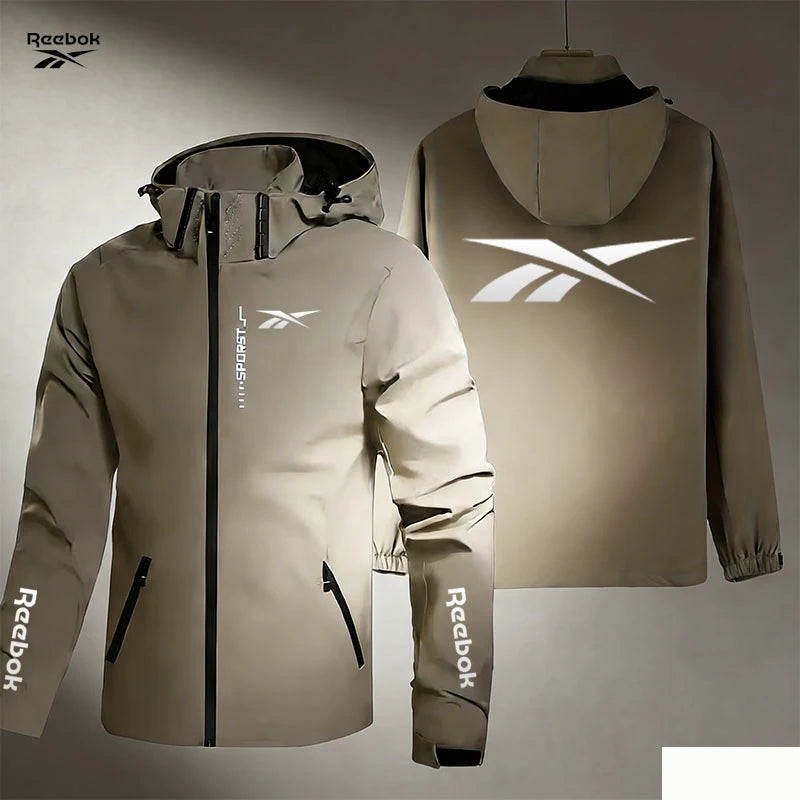 Reebok Motorcycle Jacket - Men's Hooded Windproof and Waterproof Jacket - Removable Hood Zipper - Suitable for Cycling, Mountain