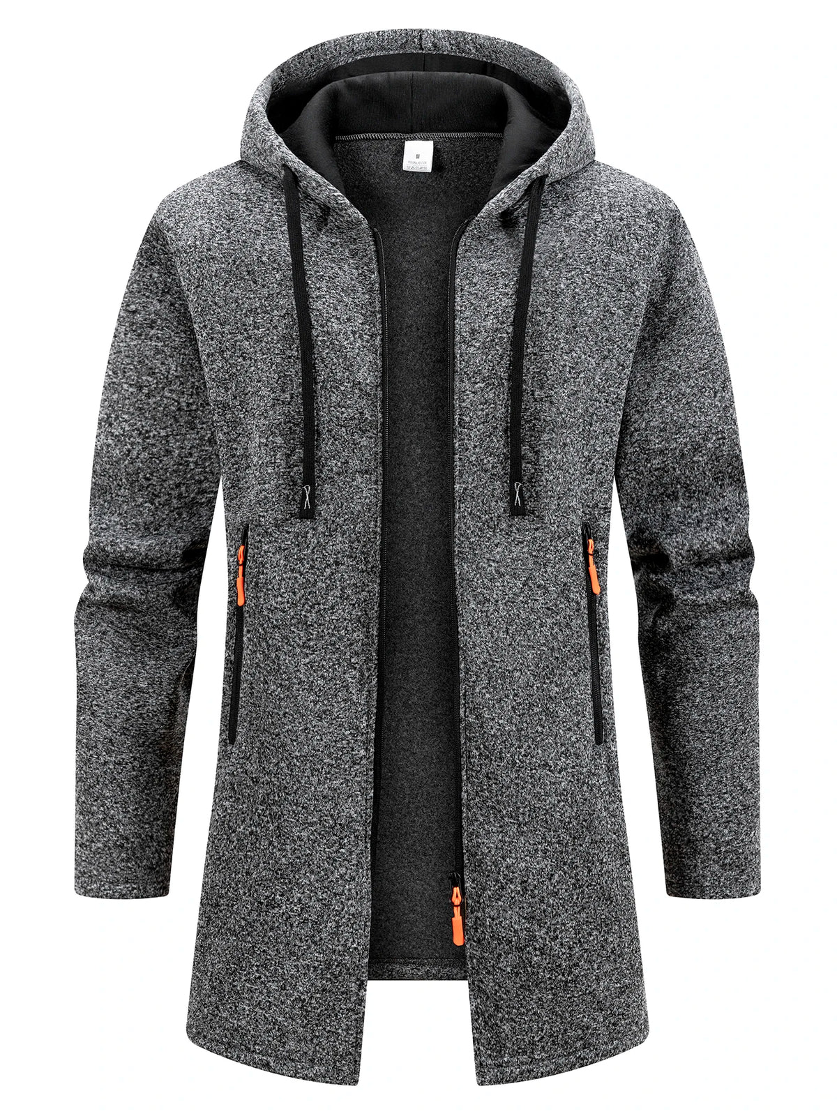 Spring Autumn Men's Hooded Long Jackets Solid Kintting Cardigan Outwear Casual Male Coats Zipper Warm Streetwear Hoodies Jacket