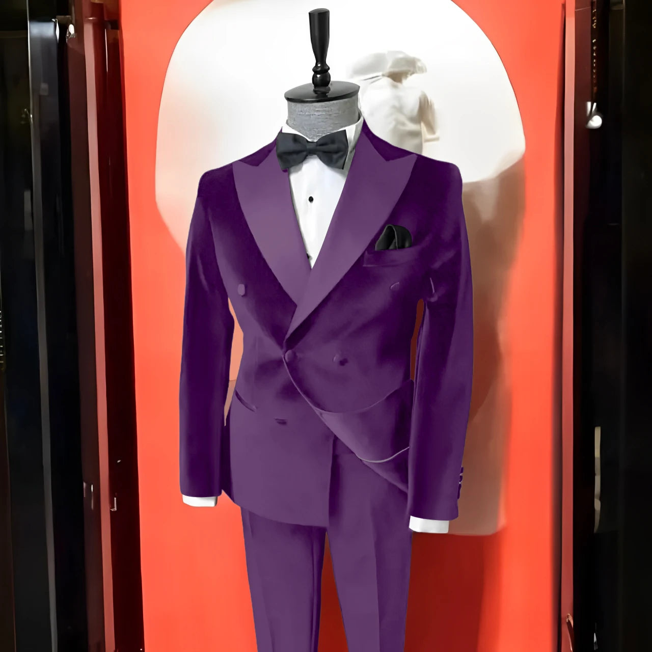 Black Velvet Suits for Men Peak Lapel Formal Wedding Groomsmen 2 Piece Jacket Pants Male Clothing Luxury Costume Homme Terno