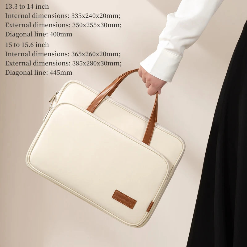 Laptop Bag Women Slim Briefcase Notebook Carring Case for MacBook Air 13 Pro 14 M5 Huawei Matebook Lenovo Acer Xiaomi 15.6 inch