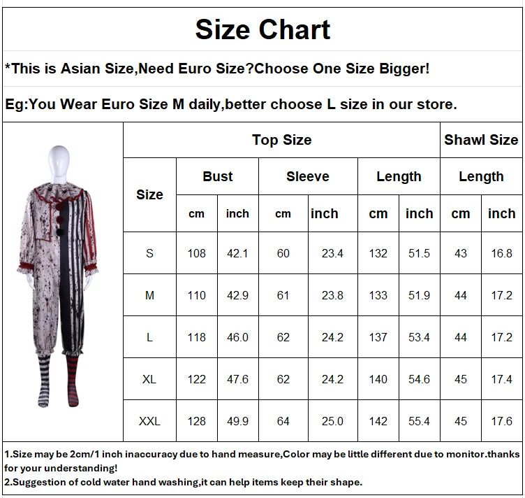 Terrifier Art The Clown Cosplay Costume Horror Joker Clown Suit Full Set Halloween Party Role Play Outfit for Men Women