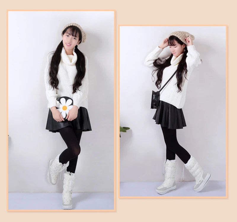 Large-Size Cotton Shoes For Winter Outdoor Thick Warm Cotton Shoes High-Top Snow Boots Winter Wild Plus Velvet Cotton Boots