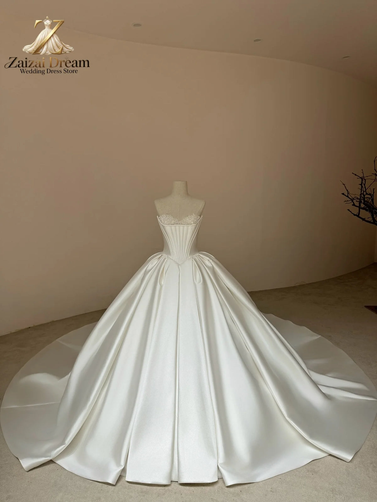 Customized Luxury Long Sleeve Wedding Dress Sparkle Lace Ball Gown Bridal Gown High Neck Beaded Wedding Dress Vestido De Novia