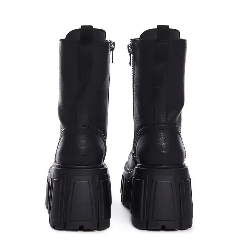 2025 New Women Super High 10cm Shoes Woman Thick-Soled British Style Punk Fashion Platform Thigh High Boots Chunky Heel Pumps