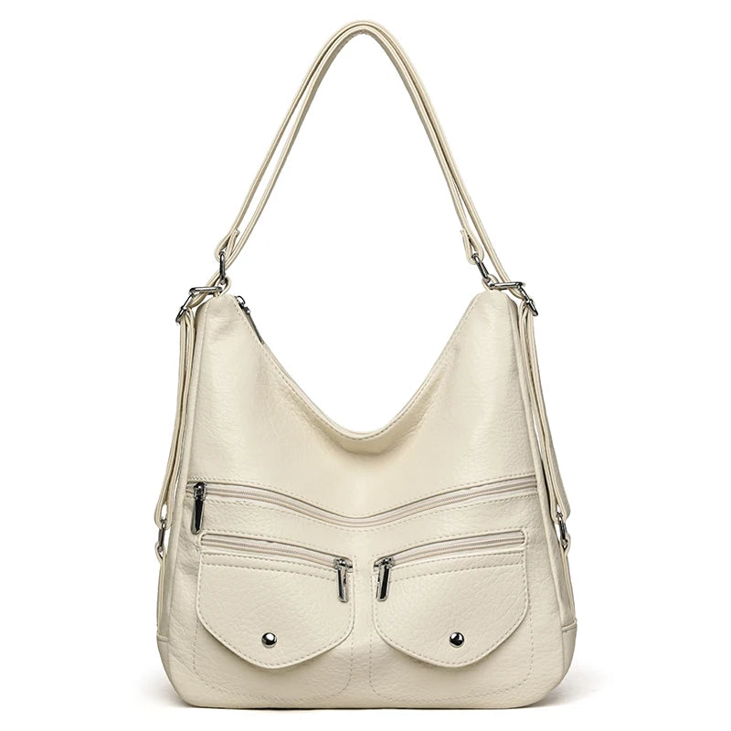 High Quality Large Capacity 3 In 1Women Backpack Luxury Soft Leather Shoulder Crossbody Bag For Women Fashion Ladies Handbag Sac