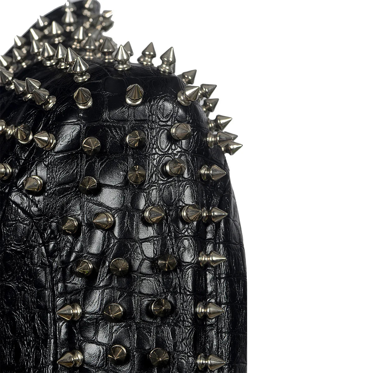 Women's Plus Size Studded Faux Leather Jacket Punk Biker Coat Slim Fit Black Motorcycle Jacket with Studs Rock Streetwear Coats