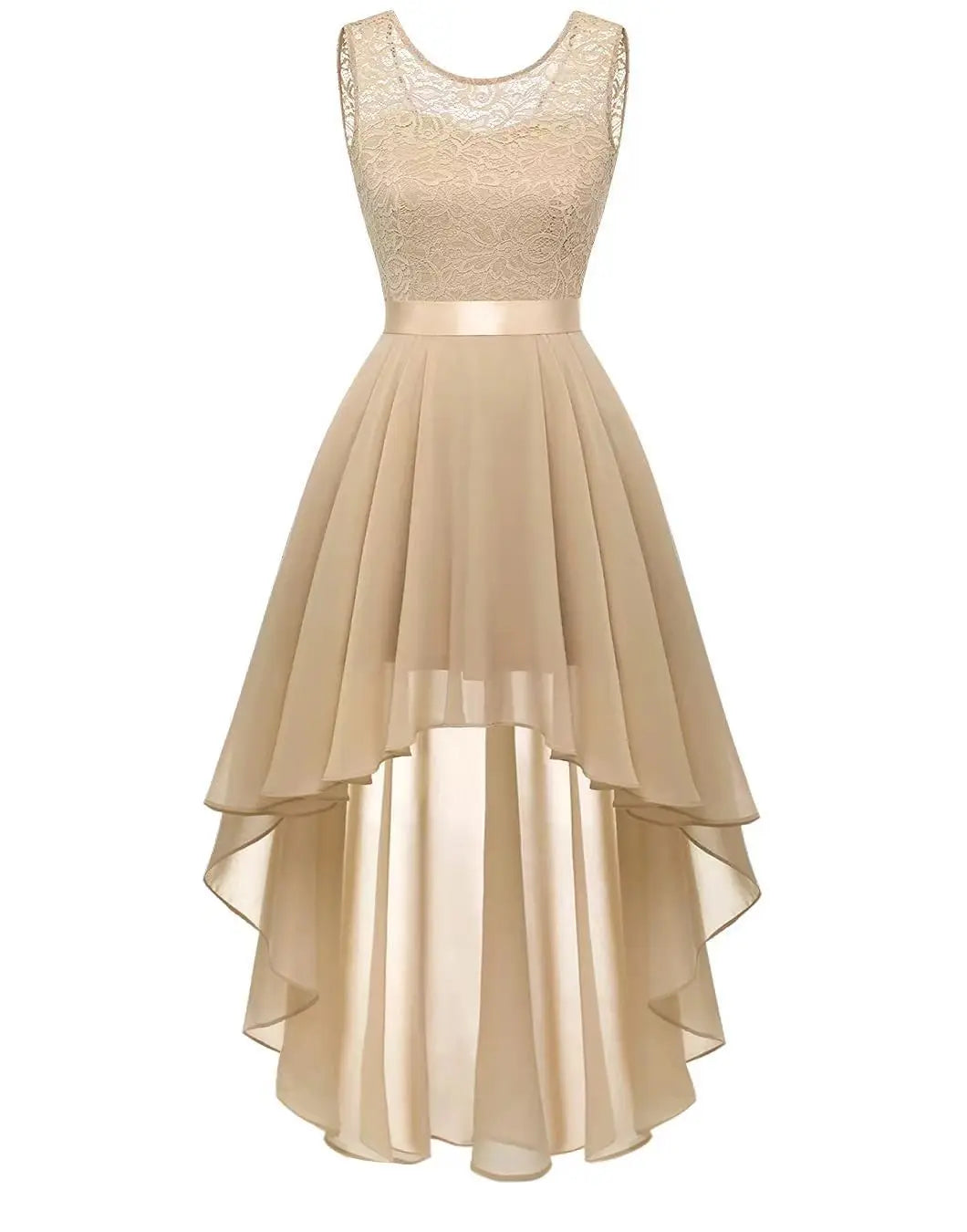 Sexy Lace Trim Chiffon Midi Dress Women's Party Dress Evening Dress Formal Dress Flared Hem Wedding Guest Dress Flowy A-line