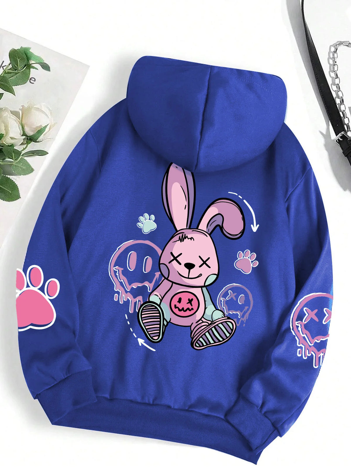 Women Hoodies Hip Hop Street Casual Printed Female Hoodies Oversize Fashion Loose 2025 Sweatshirts Autumn Warm Fleece Clothing