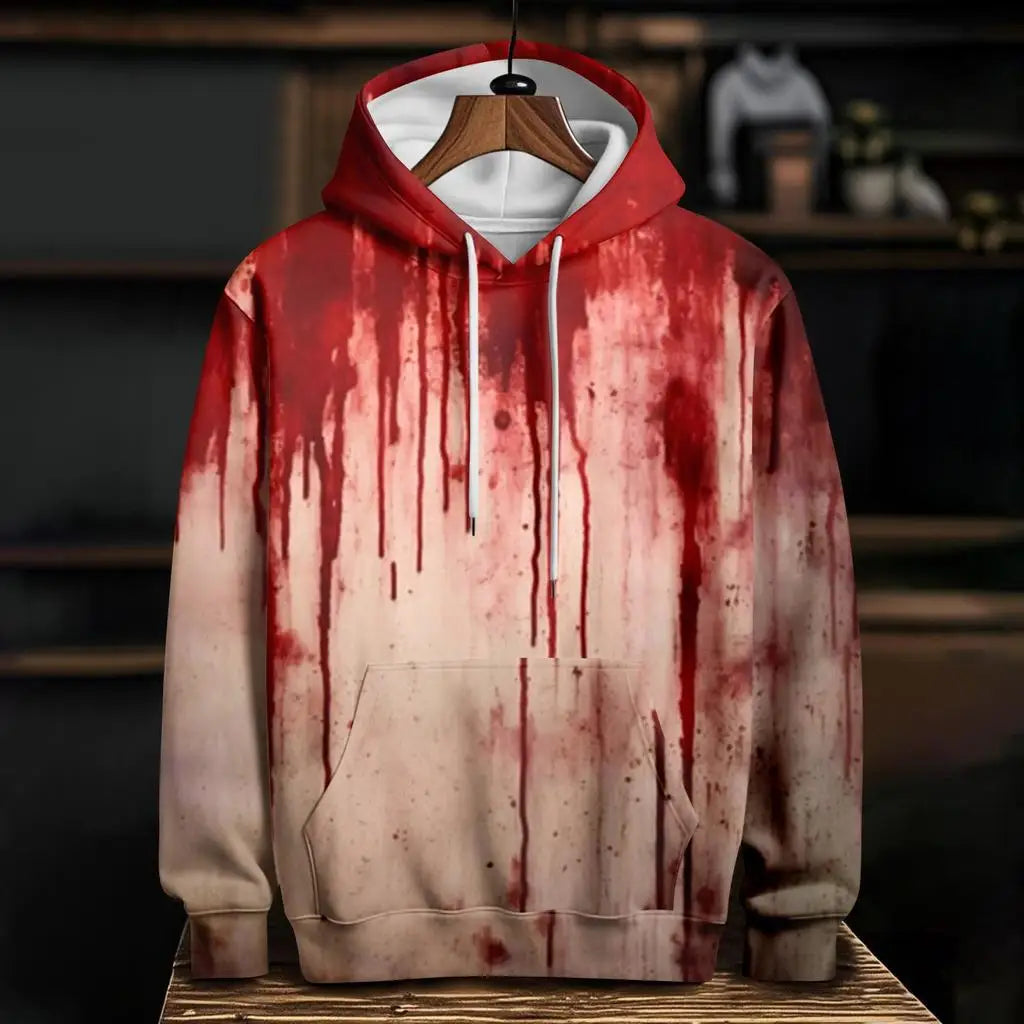 Halloween Horror Blood 3D Print Hoodies Men's Women Casual Hooded Sweatshirt Harajuku Pullover Tracksuit Unisex Coat Clothing