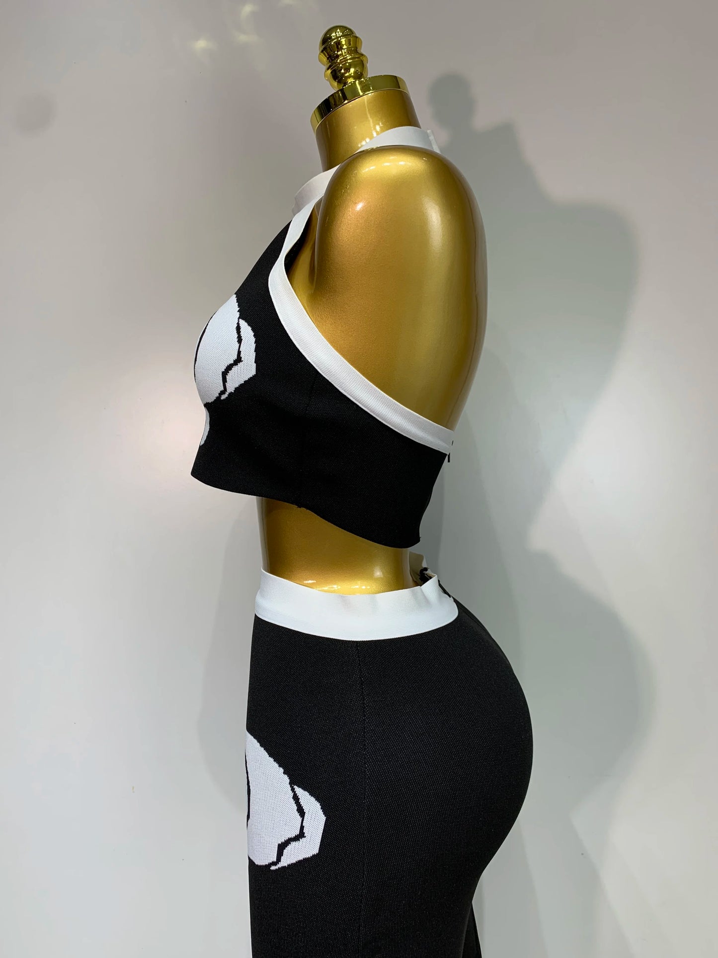 2025 New Arrival Women Sexy Halter Backless Bodycon Two Pieces Bandage Dress Nightclub Party Celebrate Birthday Elegant Dresses