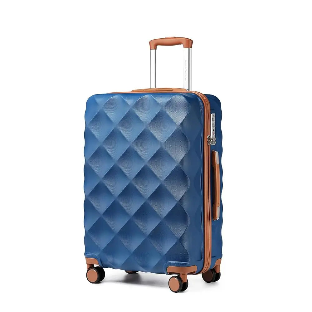 British Traveller Lightweight Hard Shell Suitcase - 13" 20" 24" 28" Cabin & Checked Luggage with 360° Spinner Wheels & TSA Lock