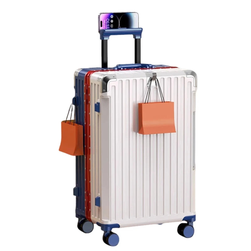 28/30 inch Large-capacity Luggage Lightweight Aluminium Frame Trolley Case 20 inch Can Boarding Zip Model Suitcases on Wheels