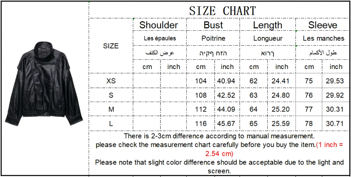 TFMLN 2026 Winter Women Faux Leather Loose Jacket High Street Stand Collar Long Sleeve Coat Fashion Zipper Thicken Outwear