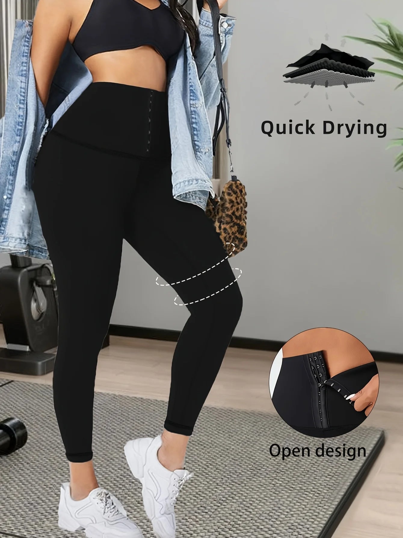 Women's high waisted shaping leggings, with a waist that tightens and a waist and hips that elevate the corset