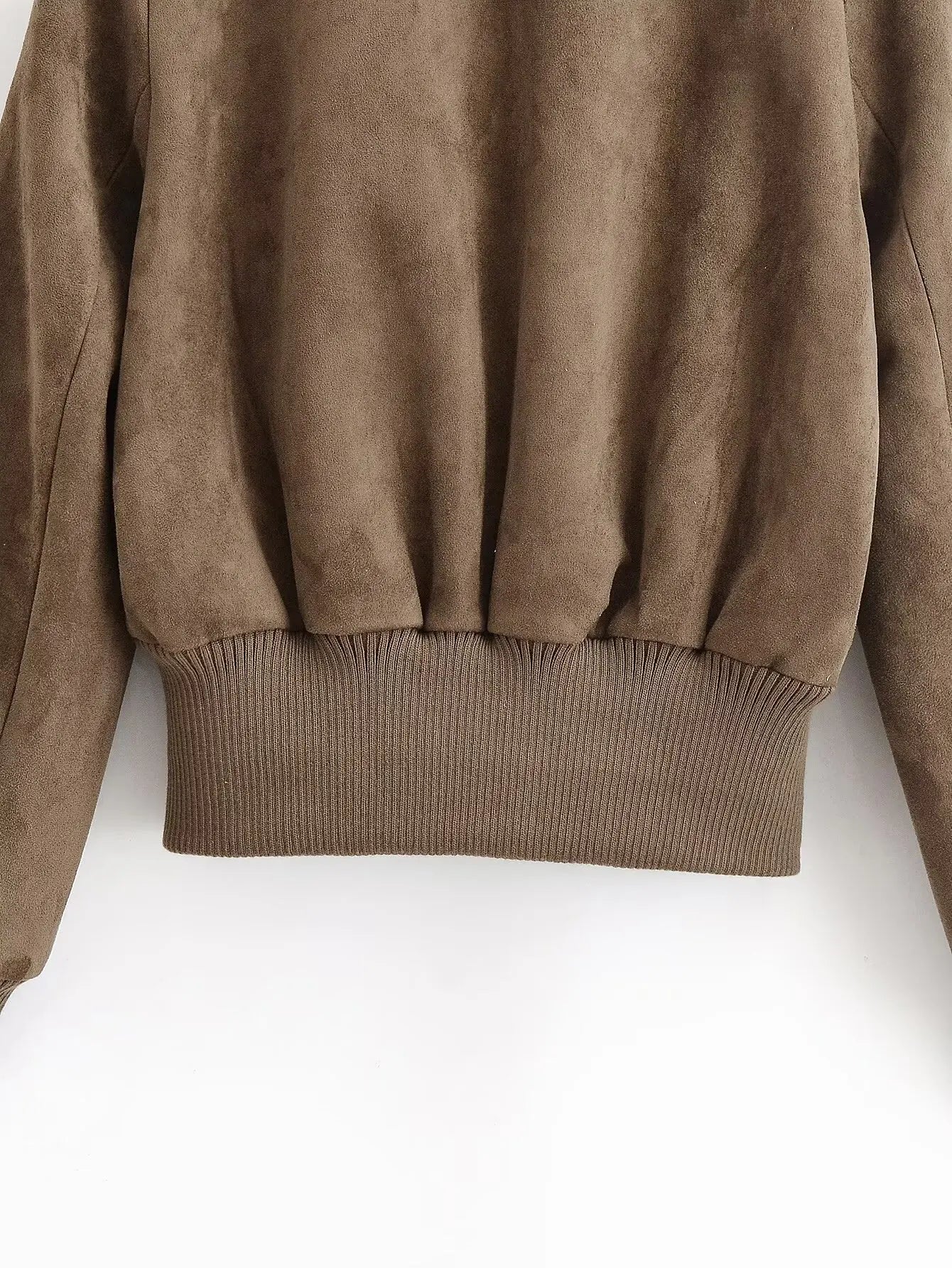 TFMLN 2026 Women Suede Leather Jacket with Pockets Autumn Winter High Collar Long Sleeve Zipper Jacket Lady Slim Chic Coats