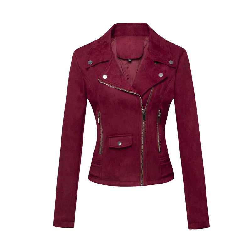 2026 New Women's Red Short Jacket, Fashion Casual Coat Black White Pink Green Brown Female Tops Outerwear XS S M L XL XXL
