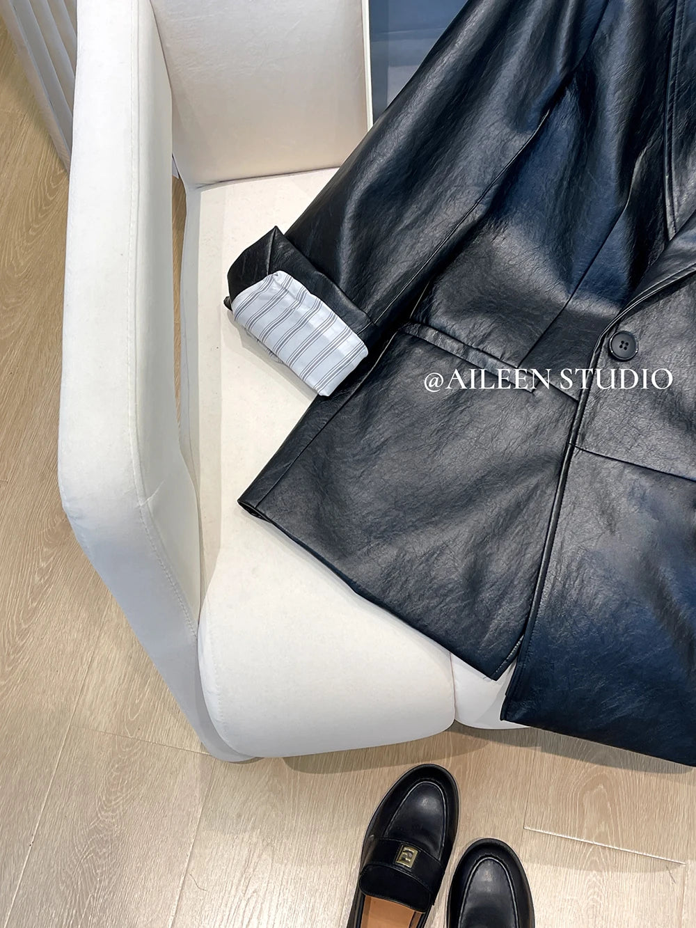 Black Leather Jacket Women's Autumn 2026 New Korean Loose High-End Feeling Personality Suiting PU Material Top Trendy