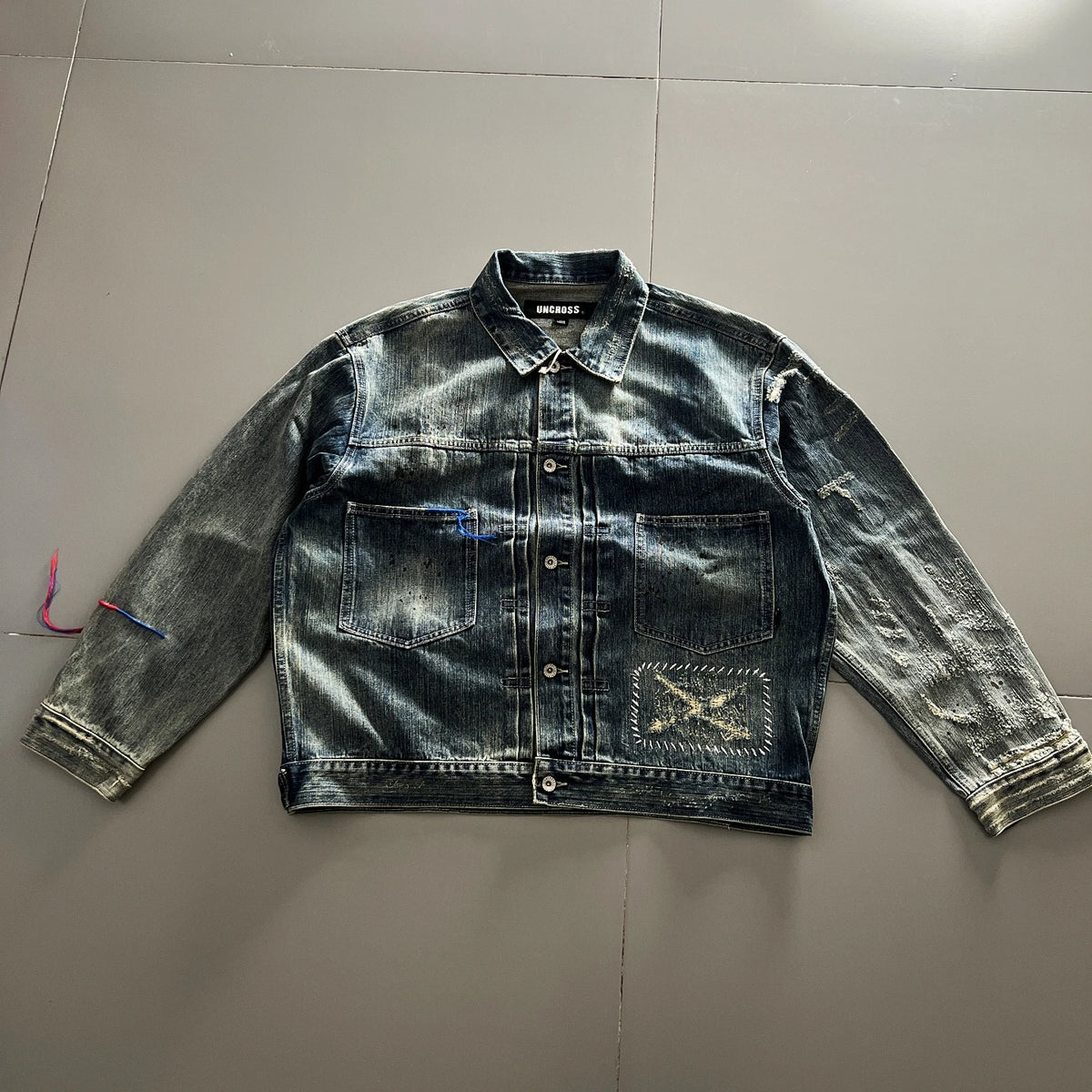 Vintage Washed Denim Jacket Loose Fit Short CleanFit Men's Jeans Coat Casual Style Button Closure Long Sleeve Cotton Jacket